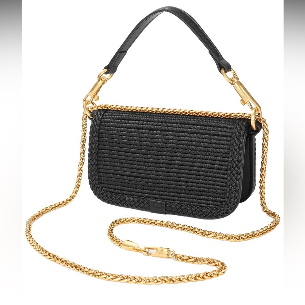 Tiffany & Fred Paris Black Braided Leather Crossbody Bag - Picture 2 of 8